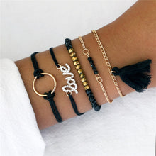 Load image into Gallery viewer, NEWBUY 6Pcs/Set Natural Beads Bracelet Boho Style Gold Heart Turtle Life Tree 8 Infinity Charm Bracelets For Women Girl